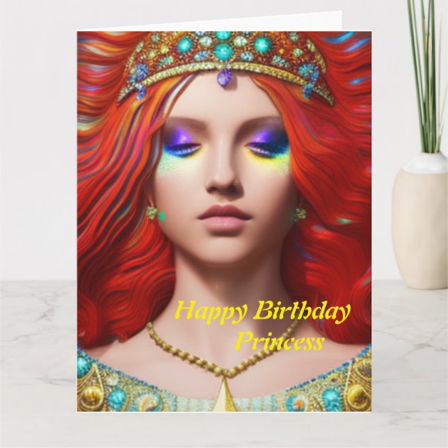Princess Happy Birthday  Card (Front)