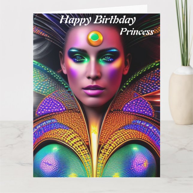 Princess Happy Birthday  Card (Front)