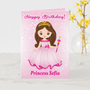 Princess Happy Birthday Card Add any Age