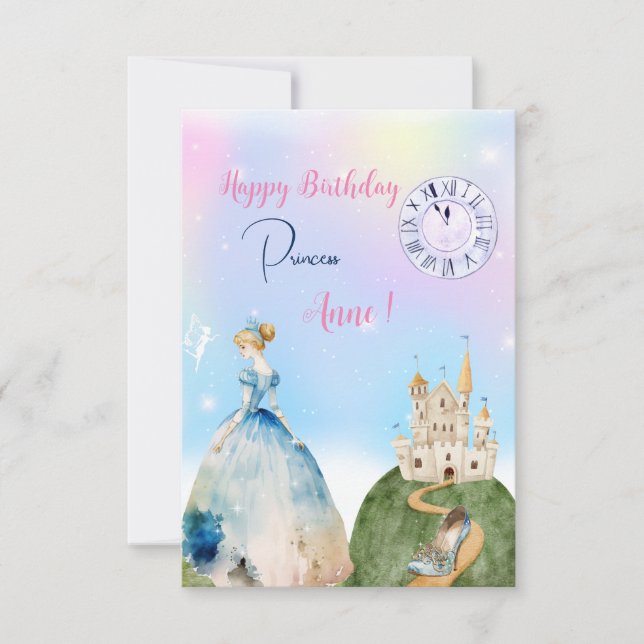  Princess Happy Birthday Greeting Card (Front)