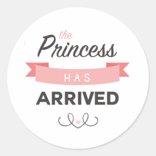 Princess Has Arrived Baby Shower Stickers