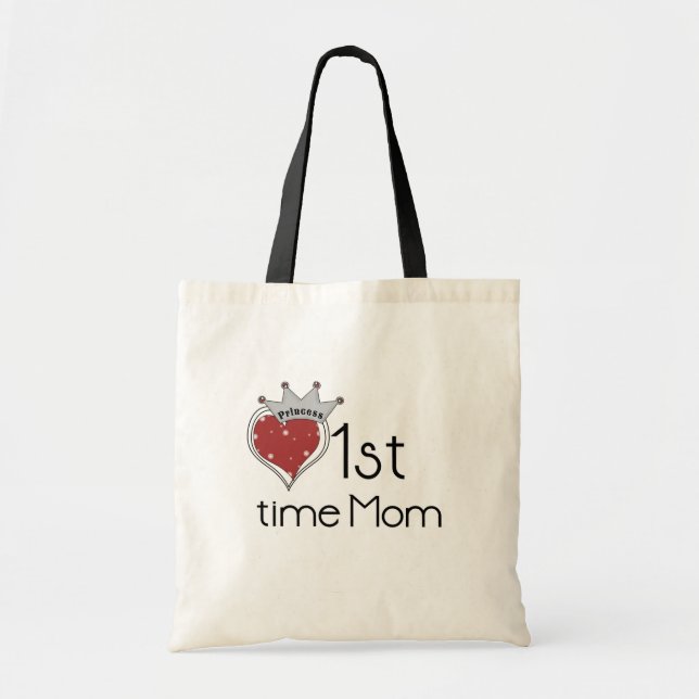 Princess Heart 1st Time Mum Tshirts and Gifts Tote Bag (Front)