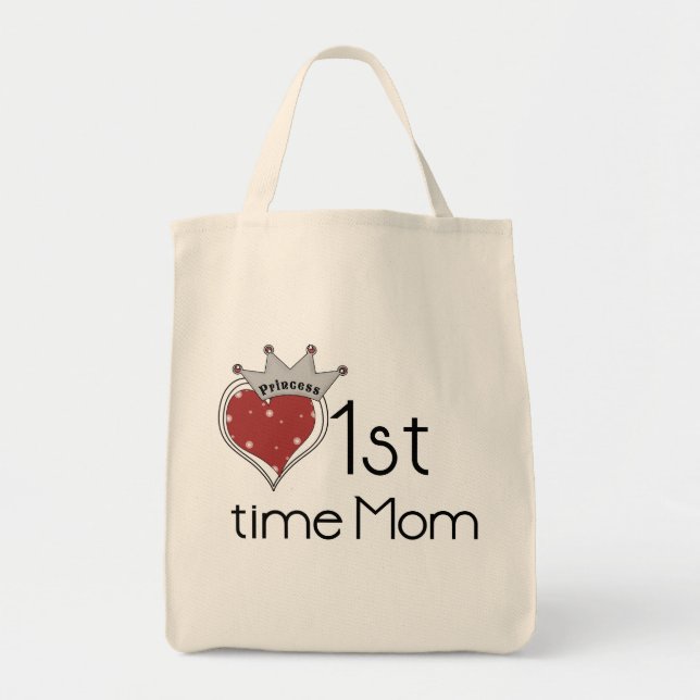 Princess Heart 1st Time Mum Tshirts and Gifts Tote Bag (Front)