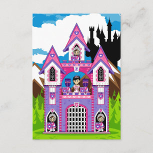 Princess & Heart Knights Castle Scene RSVP Card