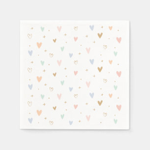 Princess Hearts Girl Birthday Party Napkin