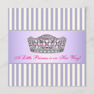 Princess Hot Pink Lavender Purple Baby Girl Shower Invitation