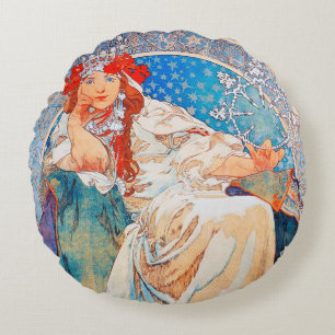 Princess Hyacinth, Alphonse Mucha Throw Pillow