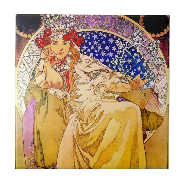 Princess Hyacinth Poster by Alphonse Mucha Tile (Front)