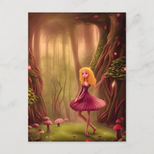 Princess in a Mushroom Forest Postcard