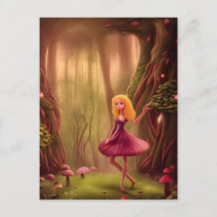 Princess in a Mushroom Forest Postcard