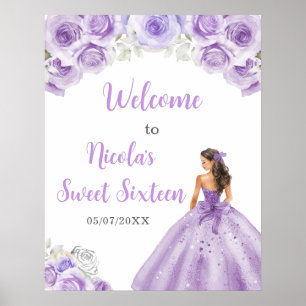 Princess in a Purple Dress Sweet Sixteen Welcome Poster
