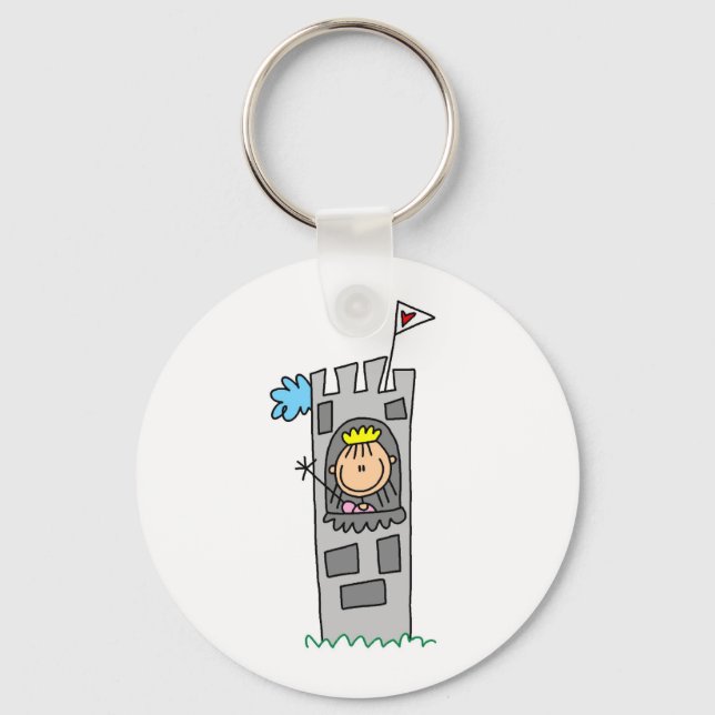 Princess in Castle Tower Key Ring (Front)