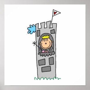 Princess in Castle Tower Poster