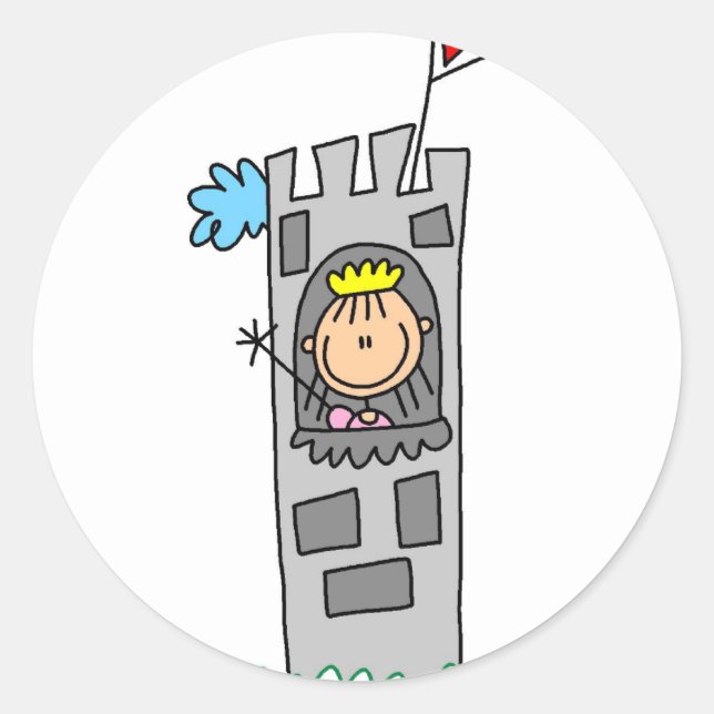 Princess In Castle Tower Sticker (Front)