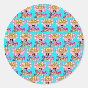 Princess in Pink Classic Round Sticker