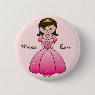 Princess in Pink Name Button