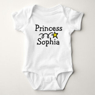 Princess infant creeper with baby name print