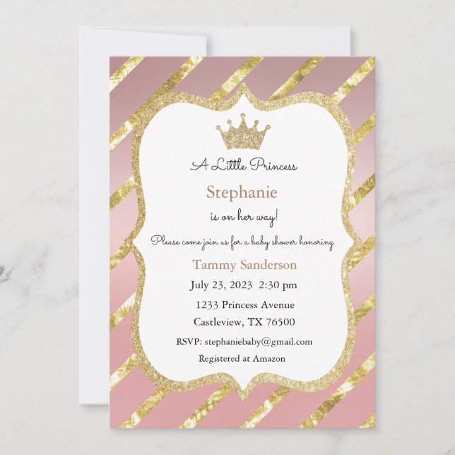 Princess Invitation, Baby Shower Invitation (Front)