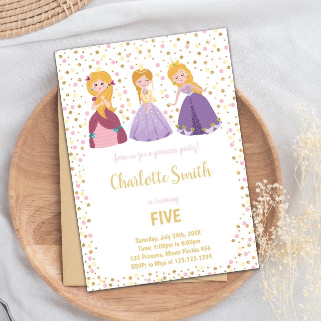 Princess Invitation, Princess Birthday Invitation (5th Princess Birthday Invitations)