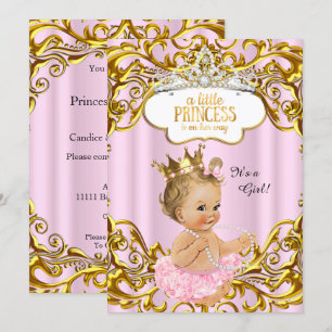 Princess is on her way Baby Shower Pink Blonde Invitation