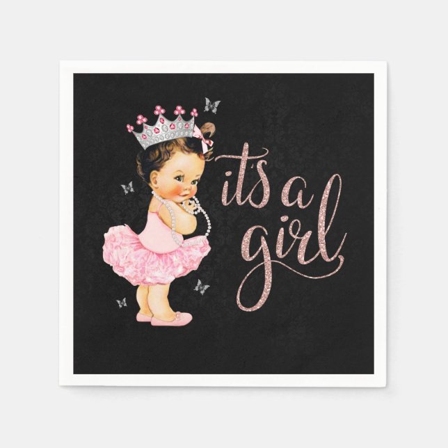 Princess It's a Girl Baby Shower Napkin (Front)