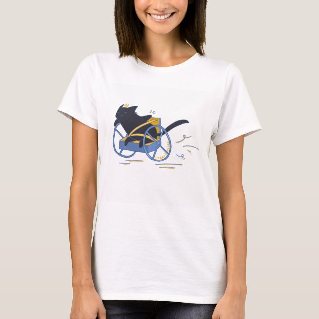 Princess June in her wheelchair zooming on T-shirt (Front)