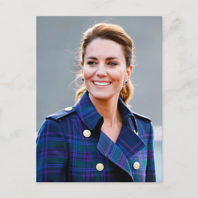 Princess Kate blue plaid stylised  Postcard (Front)