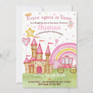 Princess Kingdom Castle birthday invite. Invitation