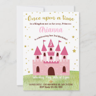Princess Kingdom Castle birthday invite. Invitation