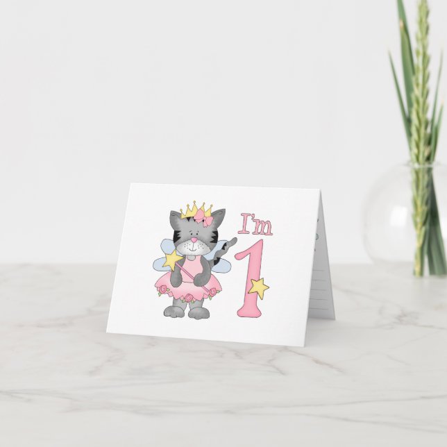 Princess Kitty 1st Birthday Fill-in Invitation (Front)