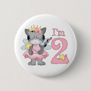 Princess Kitty 2nd Birthday 6 Cm Round Badge