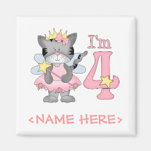 Princess Kitty 4th Birthday Magnet