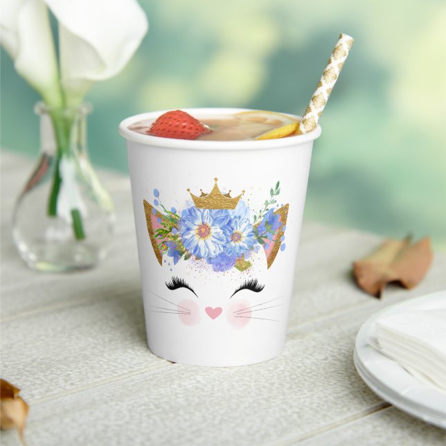 Princess Kitty Babys First Birthday Paper Cups (Insitu)