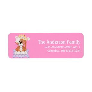 Princess Kitty Cat Return Address Labels