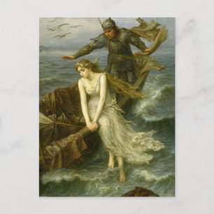 Princess & Knight At Sea Medieval Fantasy Art Postcard
