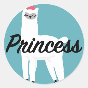 Princess Lama Design - Classic Round Stickers
