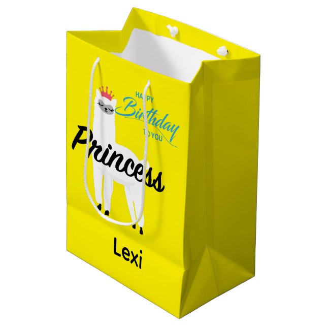 Princess Lama Design - Gift Bag - Large (Front Angled)