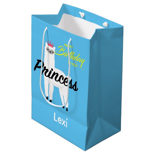 Princess Lama Design - Gift Bag - Large (Front Angled)