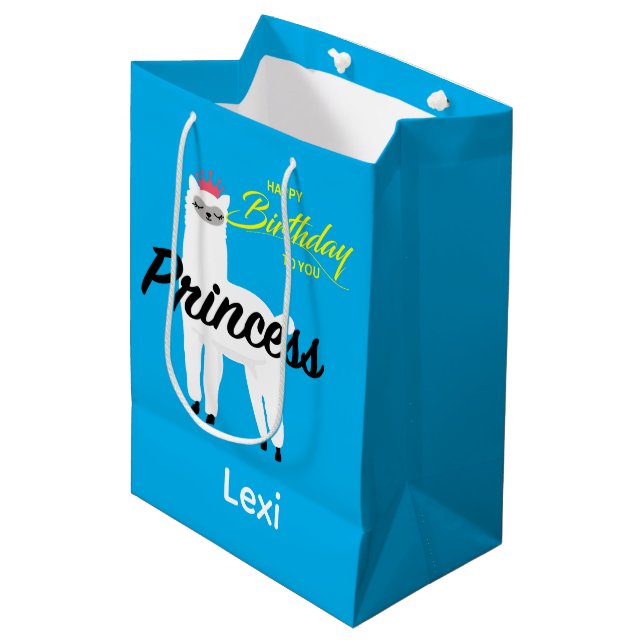Princess Lama Design - Gift Bag - Large (Front Angled)