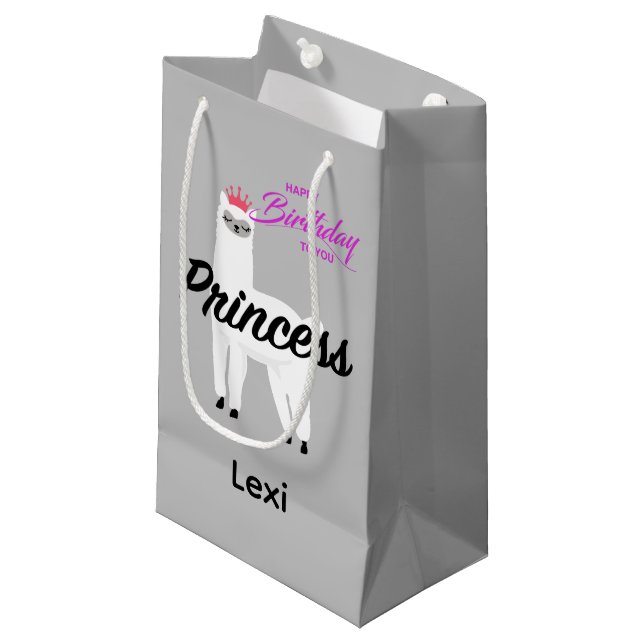 Princess Lama Design - Gift Bag - Small (Front Angled)