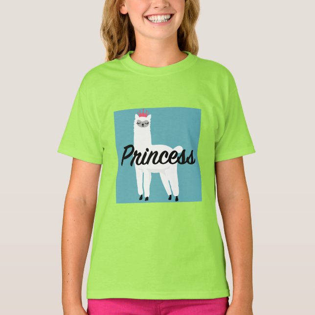 Princess Lama Design - Girls' Basic T-Shirt (Front)