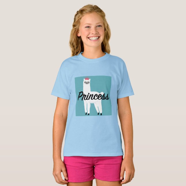 Princess Lama Design - Girls' Basic T-Shirt (Front Full)