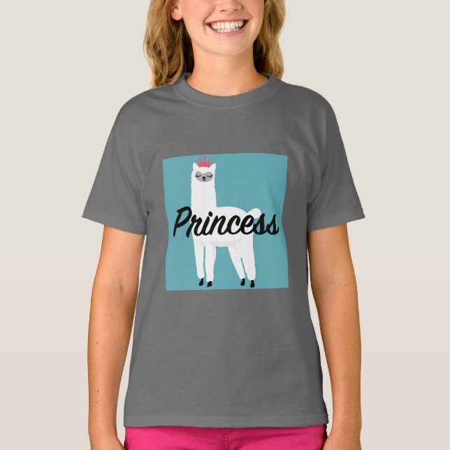 Princess Lama Design - Girls' Basic T-Shirt (Front)