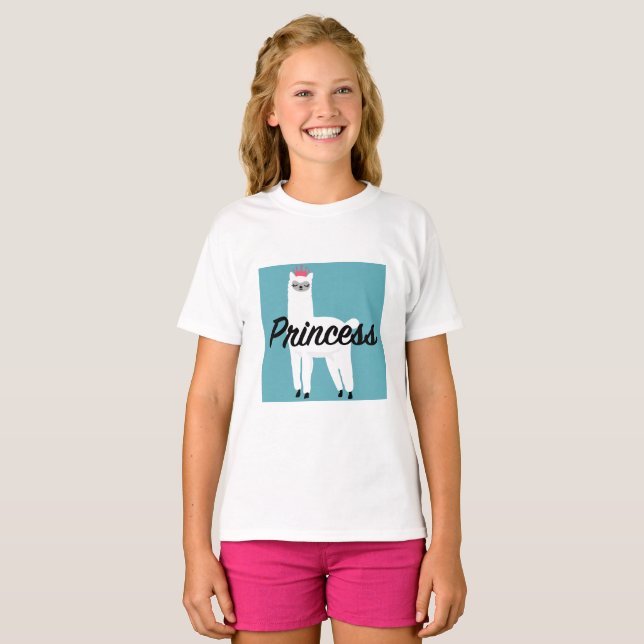 Princess Lama Design - Girls' Basic T-Shirt (Front Full)