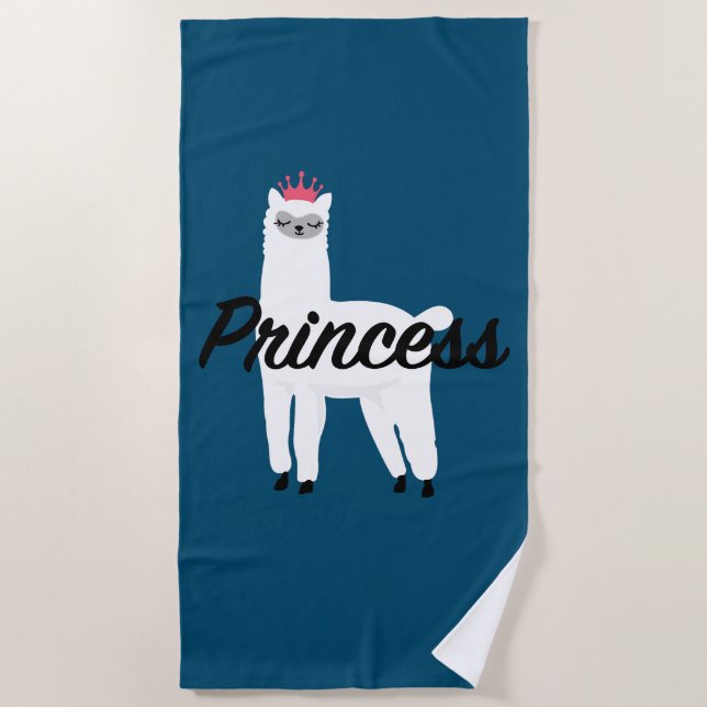 Princess Lama Design - Girls' Fine Jersey T-Shirt  Beach Towel (Front)