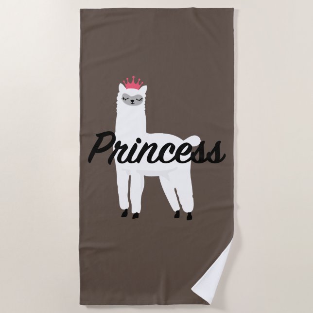 Princess Lama Design - Girls' Fine Jersey T-Shirt  Beach Towel (Front)