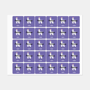 Princess Lama Design - Small Square Clothing Label