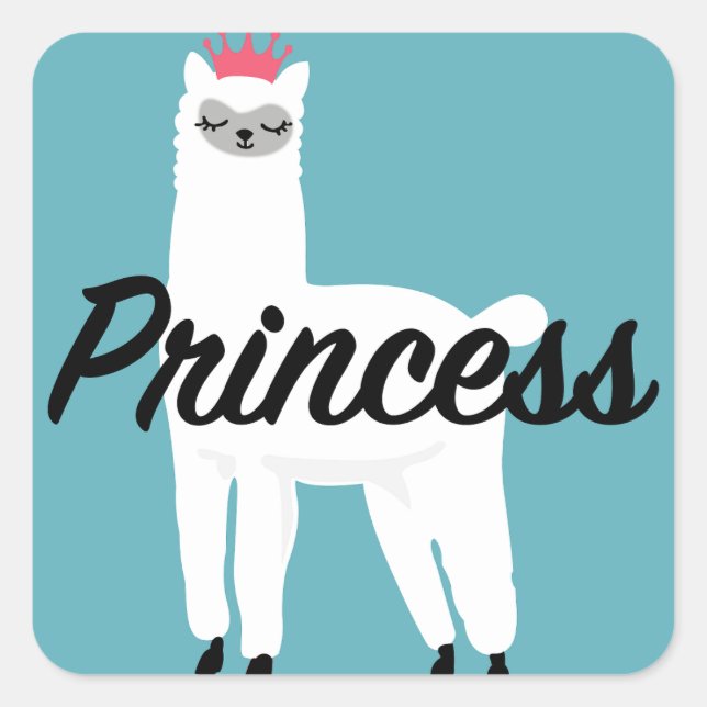 Princess Lama Design - Square Stickers (Front)