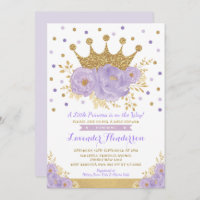 Princess Lavender Gold Floral Crown Baby Shower