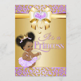 Princess Lilac & Gold Diamond African American Invitation